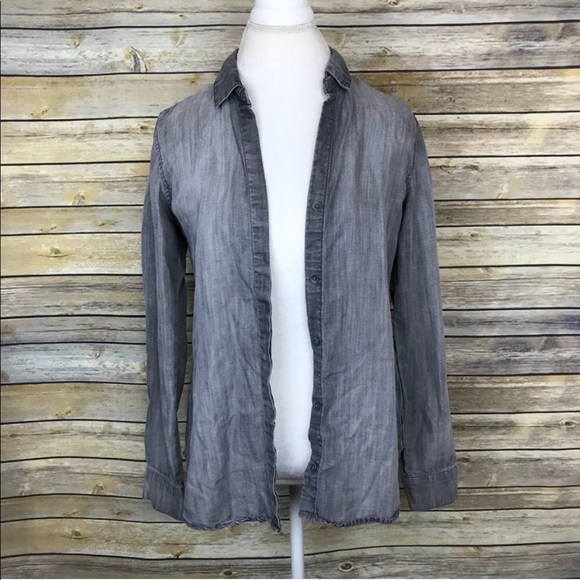 Anthro Cloth & Stone Greyscale Button Top Small - Picture 3 of 8